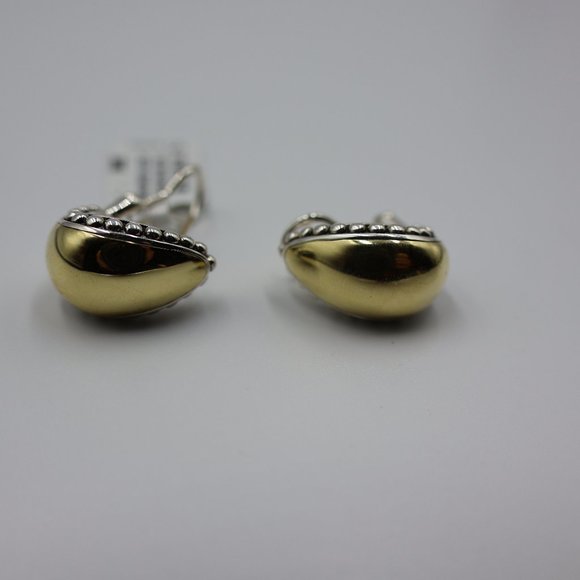 LAGOS High Bar Caviar Sterling/18K Gold Earrings – Omega Back NWT $995 - Picture 2 of 8